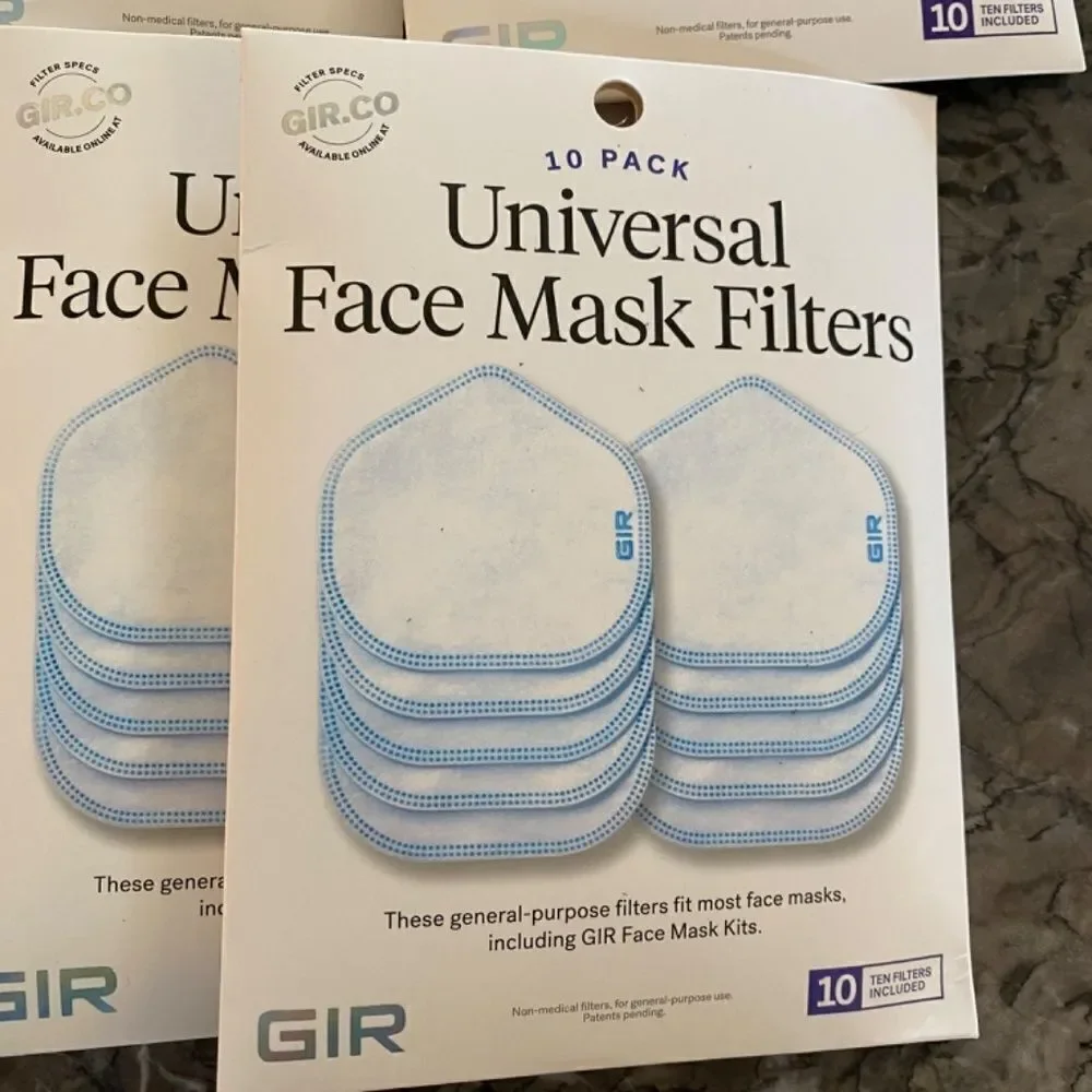 GIR Silicone Reusable Face Mask Kit L Black with 20 packs of 10 Filters NWT